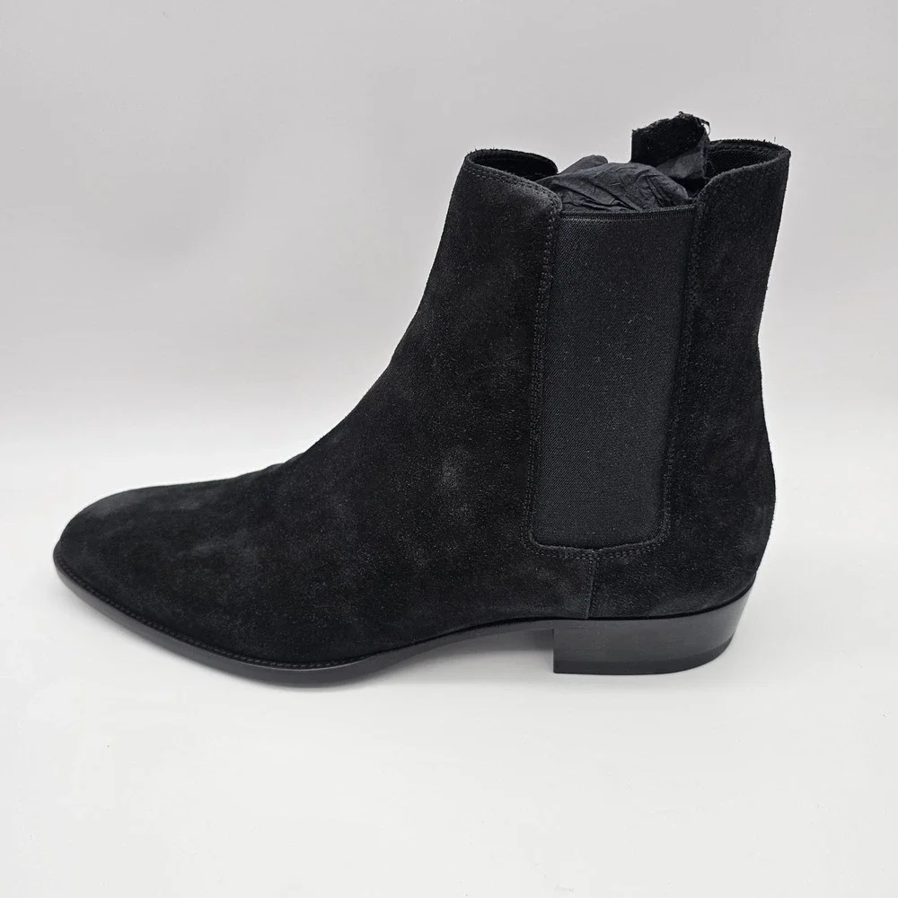 Saint Laurent Paris YSL Wyatt 30 Chelsea Boots Black Suede Italian Sz 13, 46‎